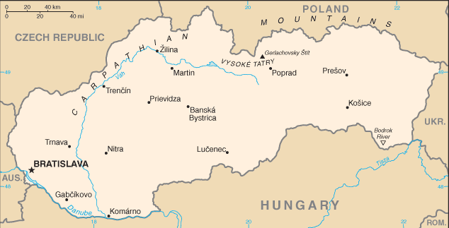 slowakei politisch karte